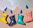 GIF Ten Little Rain Boots - Assorted Colors. Available at www.tenlittle.com
