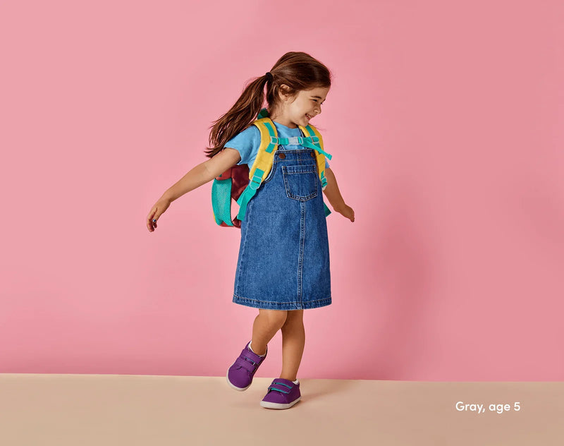 Girl age 5 wearing Ten Little Everyday Original - Power Purple. Available at www.tenlittle.com