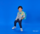 Child age 4 wearing Ten Little Everyday High Top - Moondust Silver. Available at www.tenlittle.com