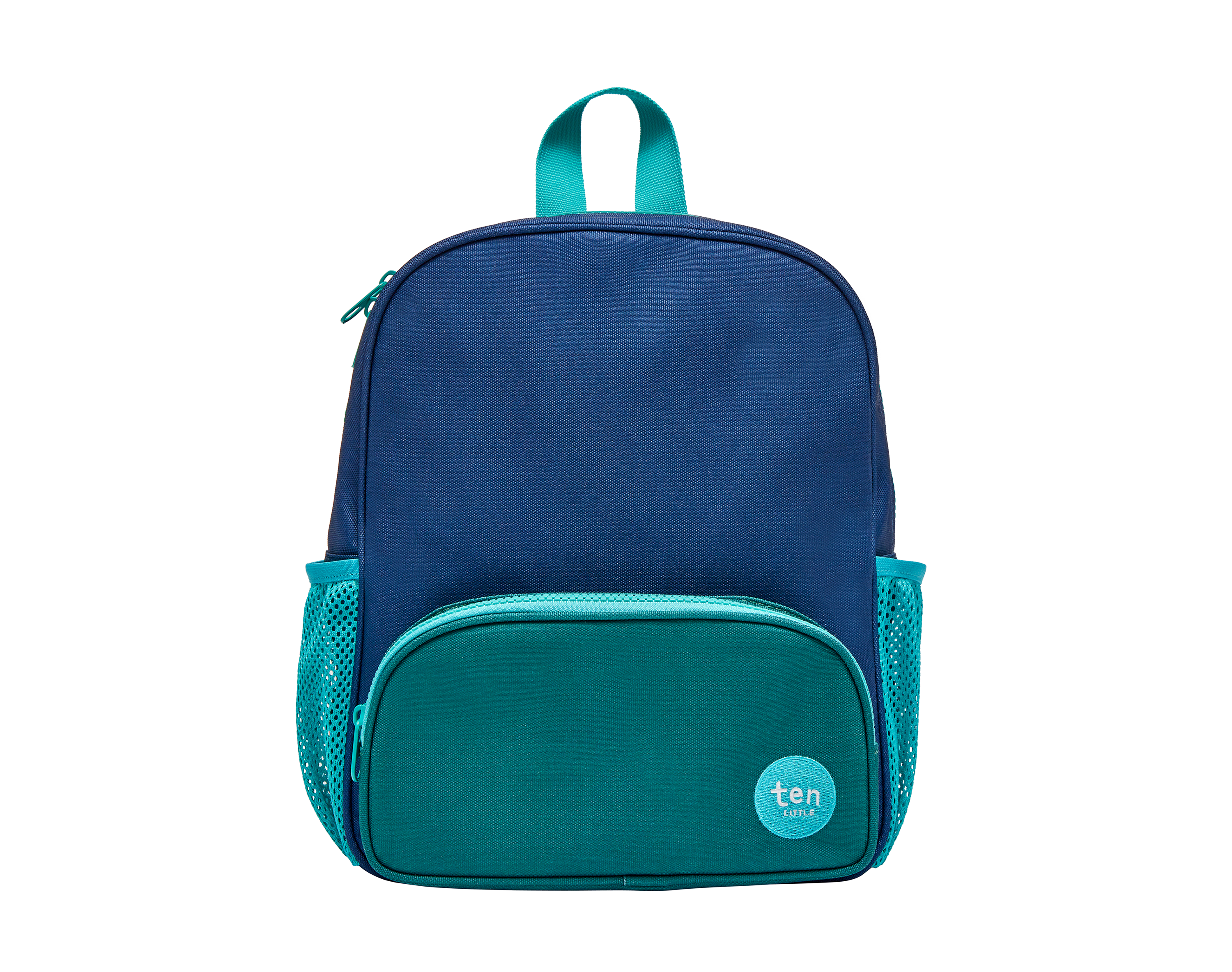 Recycled Backpack - 12 inch Navy & Green