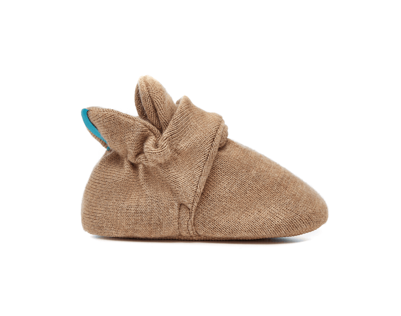 Ten Little Knit Baby Booties Sand Beige- Available at www.tenlitte.com