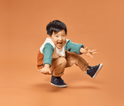 Child wearing Ten Little Everyday High Top - True Navy. Available at www.tenlittle.com