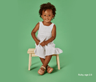 Girl age 2.5 wearing Ten Little Mary Janes - Rose Gold. Available at www.tenlittle.com