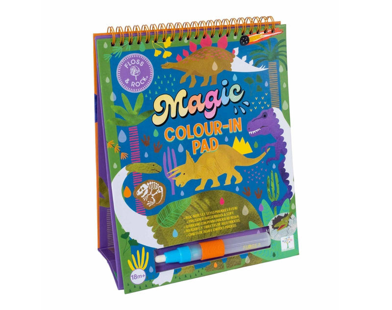 Floss and Rock - Magic Water Reusable Color-in Pad - Dino - Available at www.tenlittle.com
