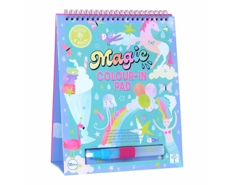 Floss and Rock - Magic Water Reusable Color-in Pad - Unicorn - Available at www.tenlittle.com