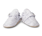 Front view of Ten Little Everyday Baby Booties - Light Gray. Available at www.tenlittle.com
