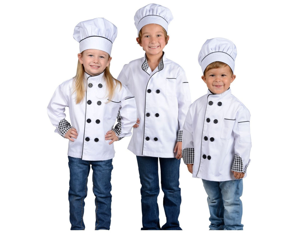 Born Toys Chef Costume for Kids with Chef Hat - Kitchen Accessories Set  with Fun Recipe Book, Cooking Set , Washable Costume, Dress Up & Pretend  Play