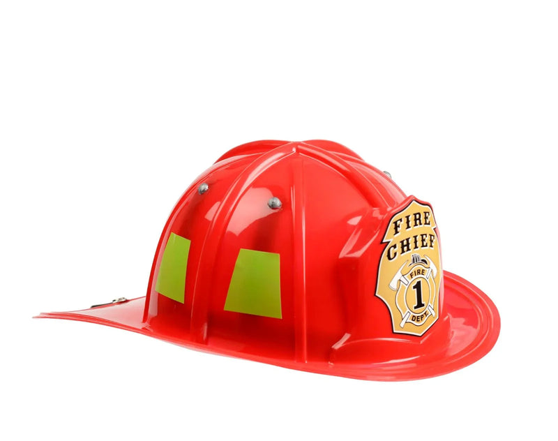 Front and side view of Aeromax Firefighter Helmet - Red - Available at www.tenlittle.com