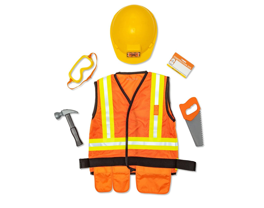 Dress Up America Kids Construction Worker Role Play Set Costume Ages 3-6