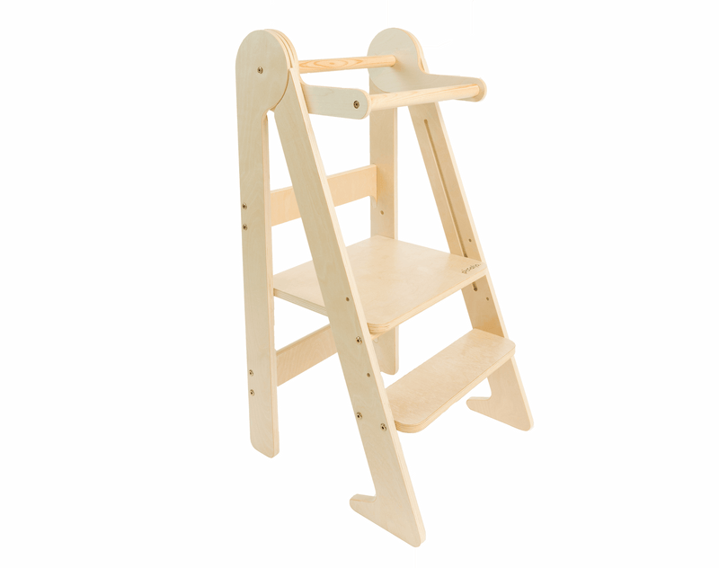 Natural colored Piccalio Foldable Kitchen Tower. Available from www.tenlittle.com