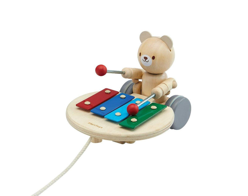 Plan Toys Pull Along Musical Bear - Available at www.tenlittle.com