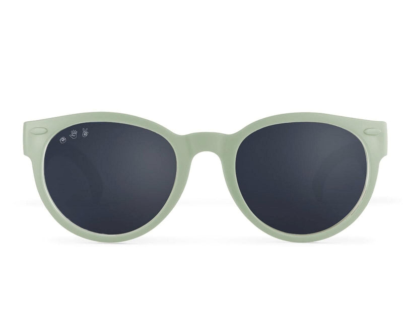 Front view of Roshambo Round Sunglasses - Sage Green. Available at www.tenlittle.com