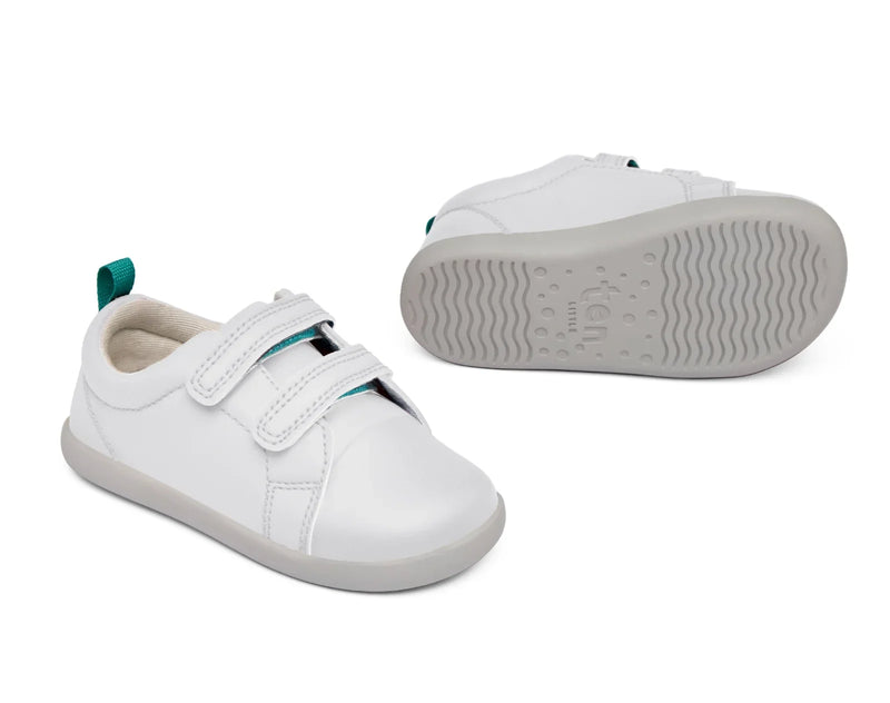 Front and bottom of shoe view of Ten Little Everyday Original - Simply White. Available at www.tenlittle.com