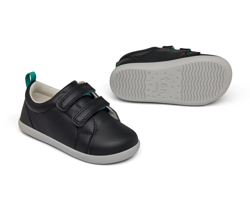 Front and bottom of shoe view of Ten Little Everyday Original - Space Black. Available at www.tenlittle.com