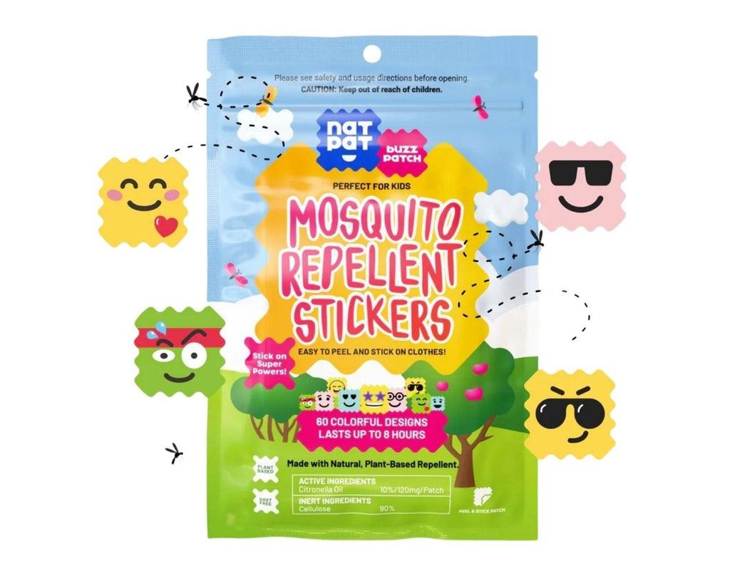 NATPAT BuzzPatch Mosquito Repellent 24 Patches Ten Little Kids
