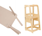 Piccalio's Kitchen Tower Safety Net paired with the Convertible Kitchen Tower. Available from www.tenlittle.com