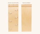 Close up of the front of the rockwall ramp surface and close up of the back of the smooth ramp surface to be used as a slide on the Piccalio Climber Pikler Triangle Set. Available from www.tenlittle.com
