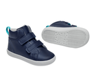 Side and outsole view of Ten Little Everyday High Top - True Navy. Available at www.tenlittle.com