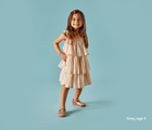Girl age 5 wearing Ten Little Mary Janes - Rose Gold. Available at www.tenlittle.com