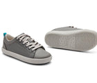 Front and bottom of shoe view of Ten Little Classic Sneakers Youth - Steel Gray. Available at www.tenlittle.com