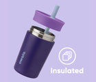 Stainless steel insulated interior of Owala Stainless Steel Tumbler - 12oz - Purple. Available at www.tenlittle.com