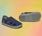 Side and bottom of shoe view of Ten Little Everyday Sandals 2 - Slate Blue. Available at www.tenlittle.com