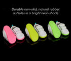 Top and neon outsole view of Ten Little Everyday Original - Neon Glow - Assorted Colors. Available at www.tenlittle.com