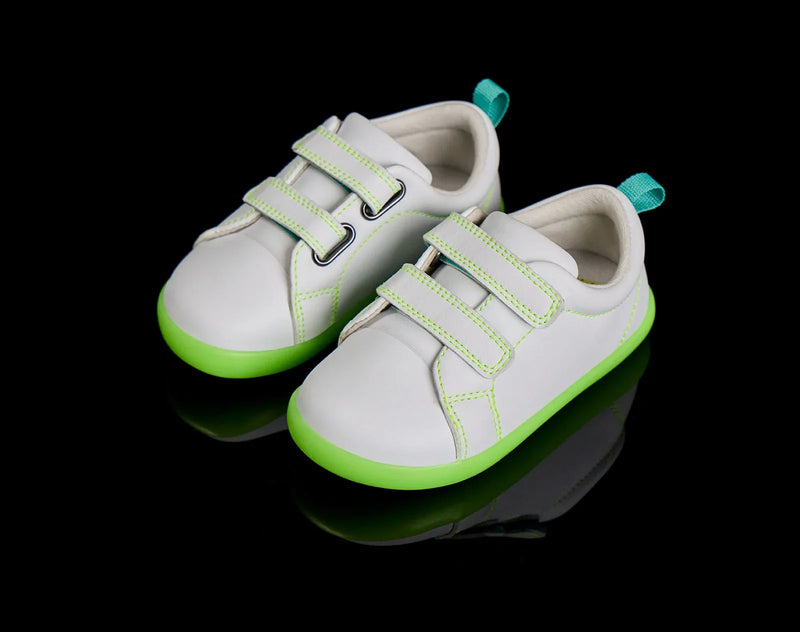 Side and top view of Ten Little Everyday Original - Neon Glow - Neon Green. Available at www.tenlittle.com