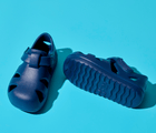 Top and bottom of shoe view of Ten Little Splash Sandals 2 - Nautical Navy. Available at www.tenlittle.com