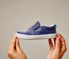 GIF flexing Slip-On Sneakers - Navy Blue. Available at www.tenlittle.com