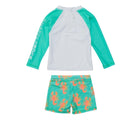 Back view of Snapper Rock UPF 50+ Top & Swim Shorts - Lobsters. Available at www.tenlittle.com