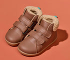 Side and top view of Ten Little Furry High Top - Chestnut Brown. Available at www.tenlittle.com
