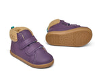 Side and outsole view of Ten Little Furry High Top - Power Purple. Available at www.tenlittle.com