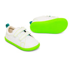 Side and bottom of shoe view of Ten Little Everyday Original - Neon Glow - Neon Green. Available at www.tenlittle.com