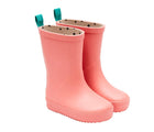 Angled side view of Ten Little Rain Boots - Pink. Available at www.tenlittle.com