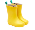 Angled side view of Ten Little Rain Boots - Yellow. Available at www.tenlittle.com