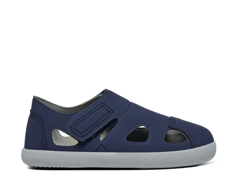 Side view of Ten Little Everyday Sandals 2 - Slate Blue. Available at www.tenlittle.com