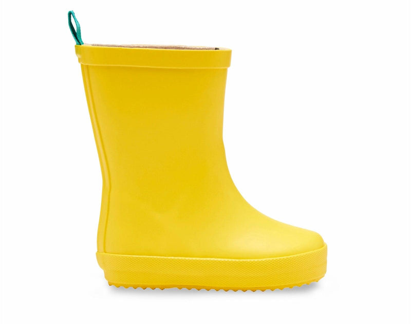 Side view of Ten Little Rain Boots - Yellow. Available at www.tenlittle.com