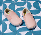 Front view of Ten Little Slip-On Sneakers - Blush Pink. Available at www.tenlittle.com