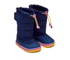Front and side view of Ten Little Snow Boots - Navy/Pink. Available at www.tenlittle.com