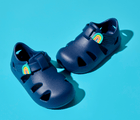 Ten Little Nautical Navy Splash Sandals with Splash Sandal Charms 2 on - Rainbow. Available at www.tenlittle.com