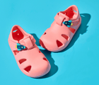 Ten Little Pink Lemonade Splash Sandals with Splash Sandal Charms 2 on - Rocket Ship. Available at www.tenlittle.com