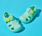 Ten Little Aqua Mint Splash Sandals with Splash Sandal Charms 2 on - Smiley. Available at www.tenlittle.com