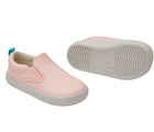 Front and bottom of shoe view of Ten Little Slip-On Sneakers - Blush Pink. Available at www.tenlittle.com