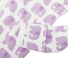 Close up pattern and material of Primary Baby Onesie PJs - 2 Pack - Lavender Elephants. Available at www.tenlittle.com