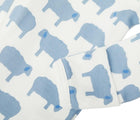 Close up pattern and material of Primary Baby Onesie PJs - 2 Pack - Stream Sheep. Available at www.tenlittle.com