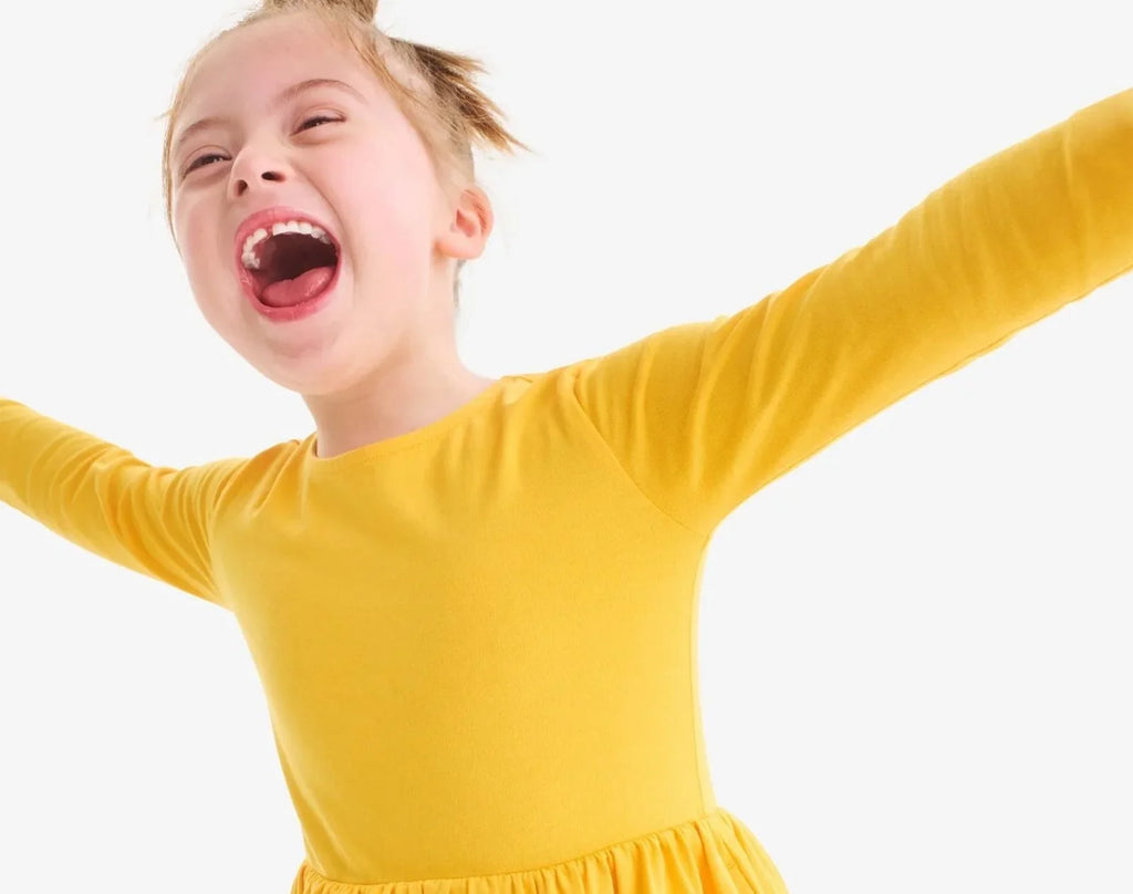 yellow toddler dress long sleeve Primary Long Sleeve Pocket Dress for Toddler & Kids