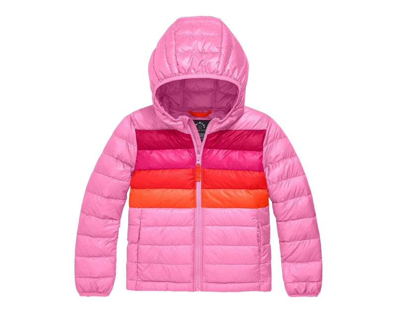 Primary - Striped Lightweight Puffer Jacket - Peony - Available at www.tenlittle.com