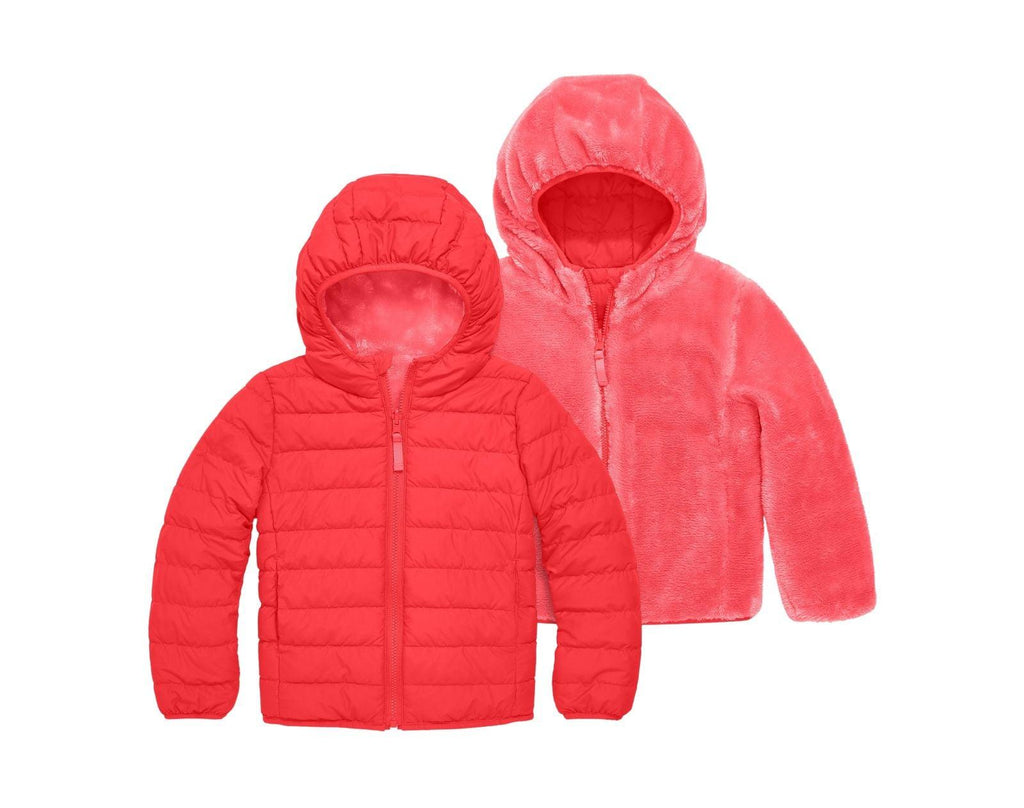 Primary Reversible Fleece Puffer Jacket for Toddler Kids Ten