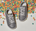 Top view of Ten Little Classic Sneakers Youth - Steel Gray. Available at www.tenlittle.com
